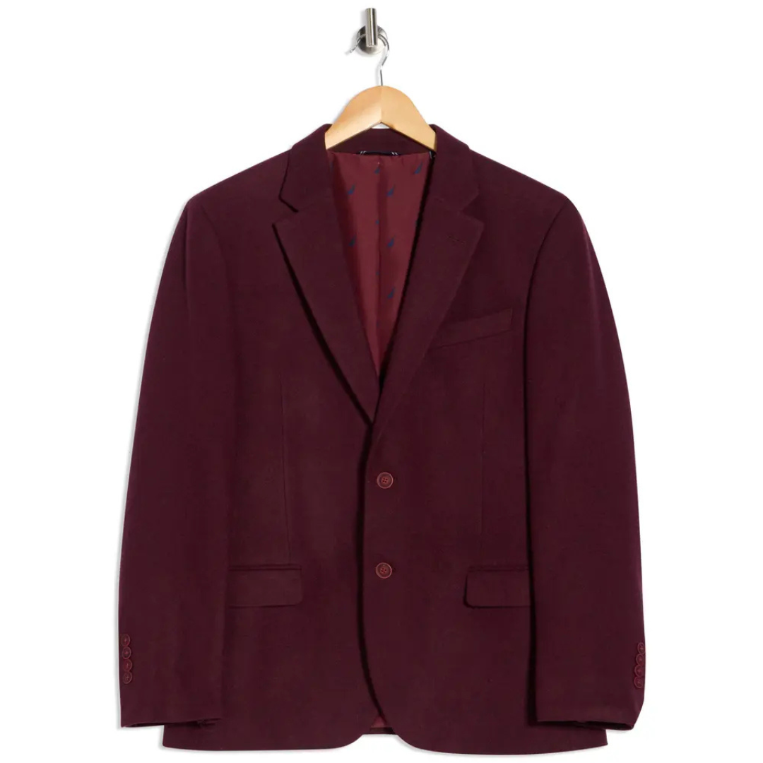 Nautica Men's Notch Lapel Dinner Jacket (Burgundy)
