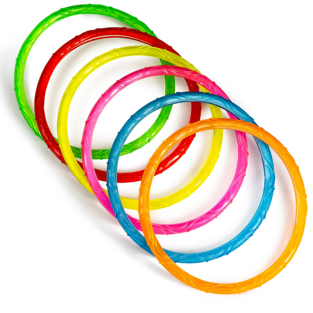 6-Count Play Day Sparkly Pool Ring Diving Set