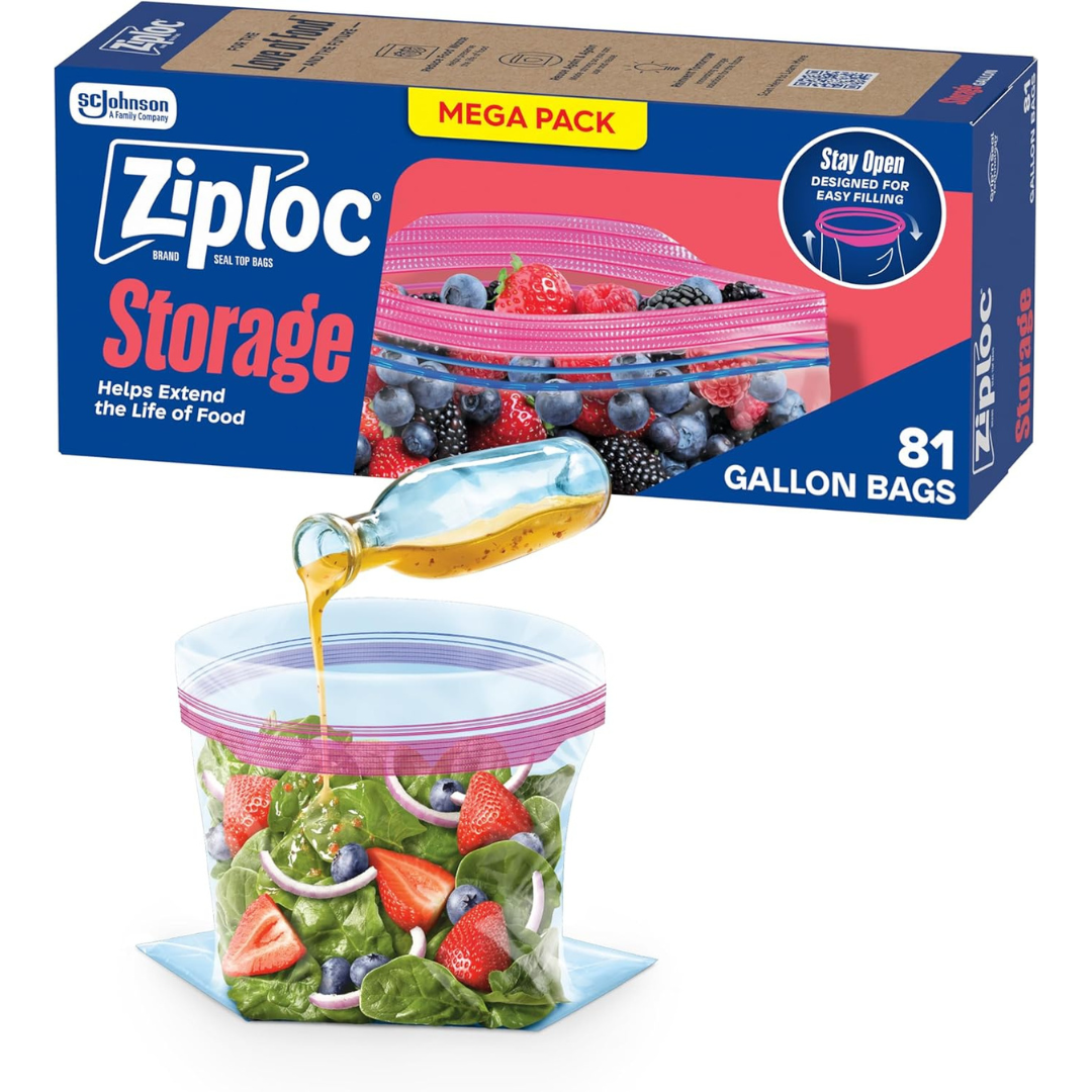 81-Count Ziploc Gallon Food Storage Bags