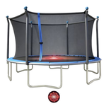 Sportspower BouncePro 14ft Trampoline, Heavy-Duty Rust-Resistant Steel Frame, Safety Net & Under-Mat Flashing Lights
