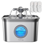 2.8L Feelneedy Stainless Steel Pet Water Fountain W/ 3-Count Filters