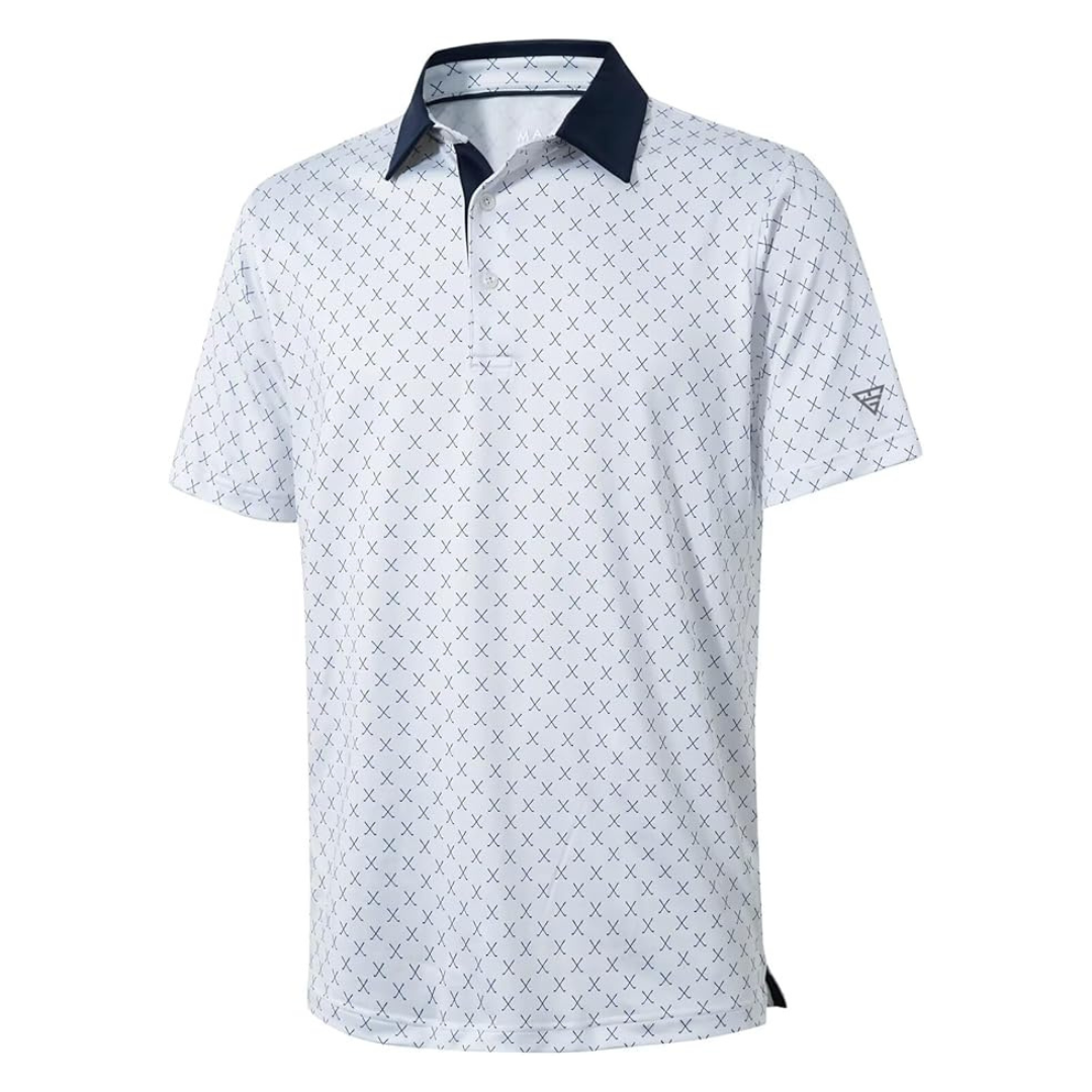 Men's Print Performance Moisture Wicking Polo Shirts (Various)