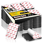 60-Piece PHIXBEAR 1.57" X 1.97" Strong Double Sided Adhesive Pads (Black)