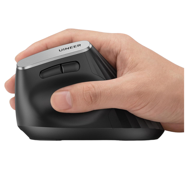 Uineer Bluetooth Wireless Rechargeable Ergonomic Vertical Mouse (Black)