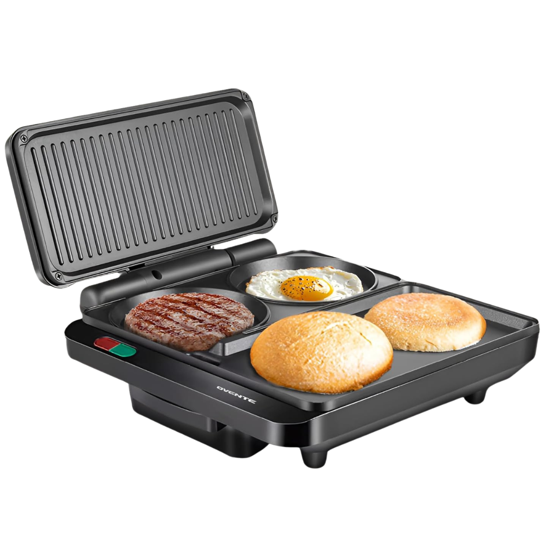 OVENTE 1000W Sandwich And Burger Grill Machine (Model HMG111B)