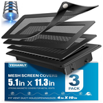 3-Pack 5.1" X 11.3" Magnetic Air Vent Covers With Black Mesh Screen