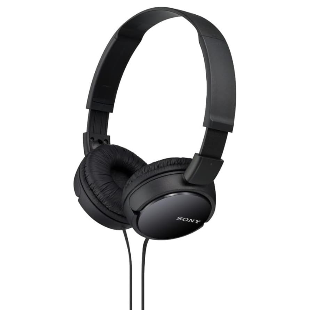 Sony MDR-ZX110 ZX Series Wired On-Ear Headphones (Black)