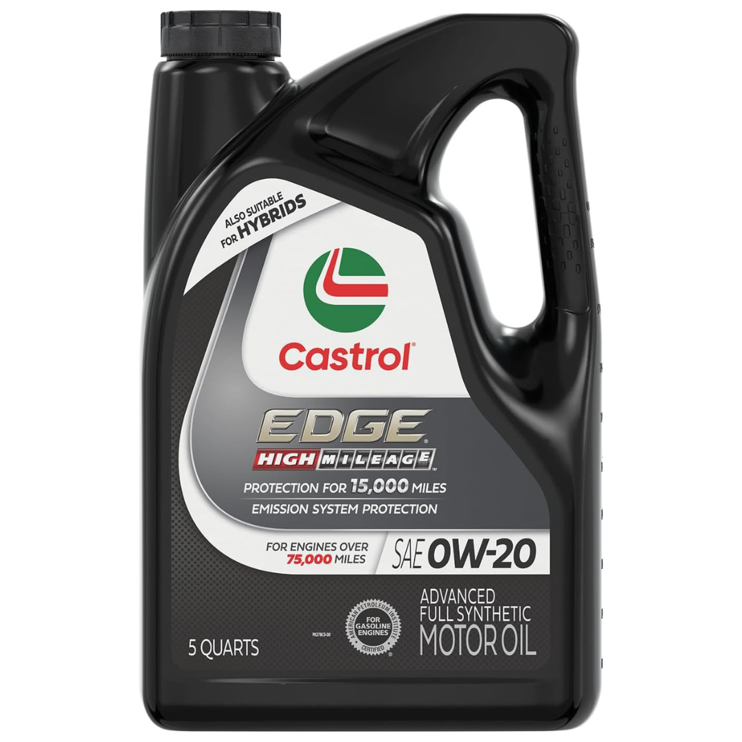 5 Quart Castrol Edge High Mileage 0W-20 Advanced Motor Oil