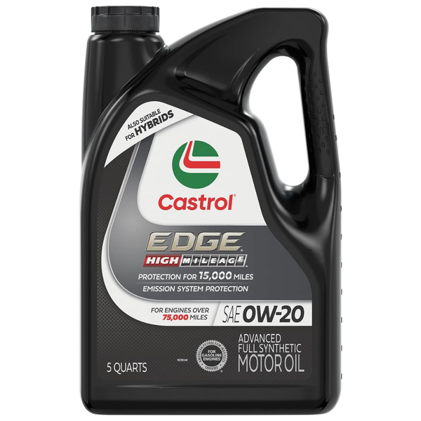 5 Quart Castrol Edge High Mileage 0W-20 Advanced Motor Oil