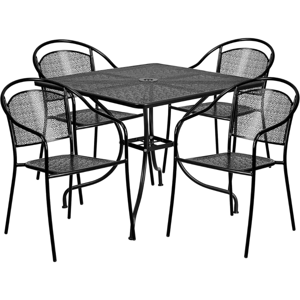 5-Piece Flash Furniture Oia Commercial Grade Steel Patio Dining Set