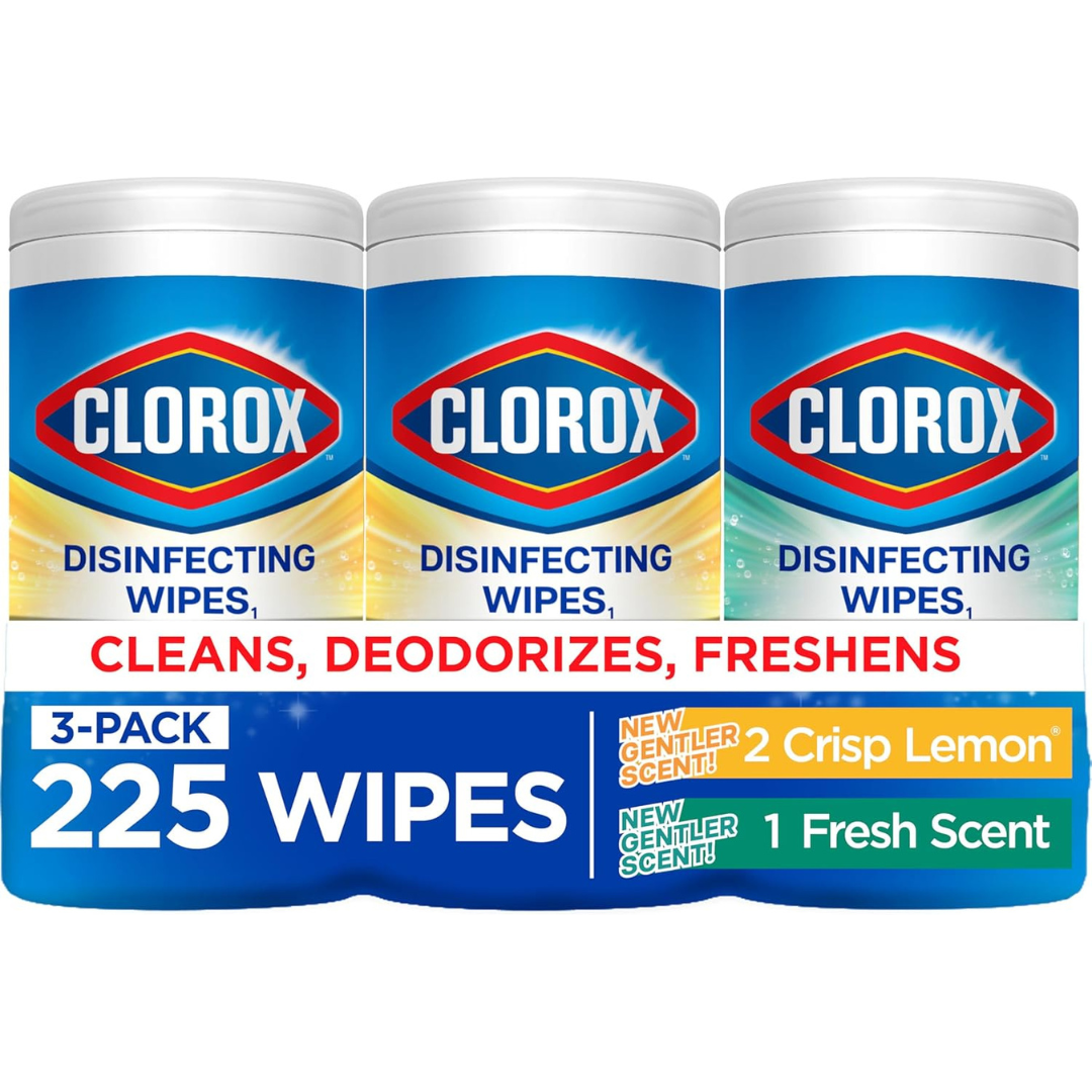 225-Count (3 X 75-ct) Clorox Disinfecting Bleach Free Cleaning Wipes