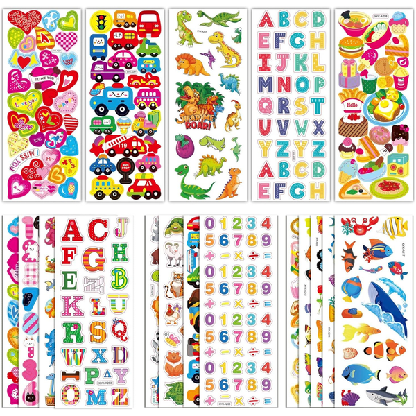 500+ Puffy 3D Kids Stickers