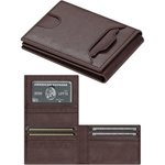 Men's Rfid Leather Slim Minimalist Wallet With Money Clip