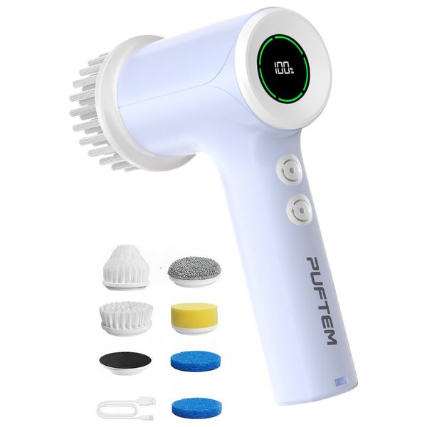 Cordless Electric Spin Shower Scrubber With 6 Heads