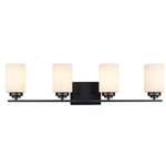 Bel Air Lighting Mod Pod 31.25 inch 4-Light Black Bathroom Vanity Light Fixture
