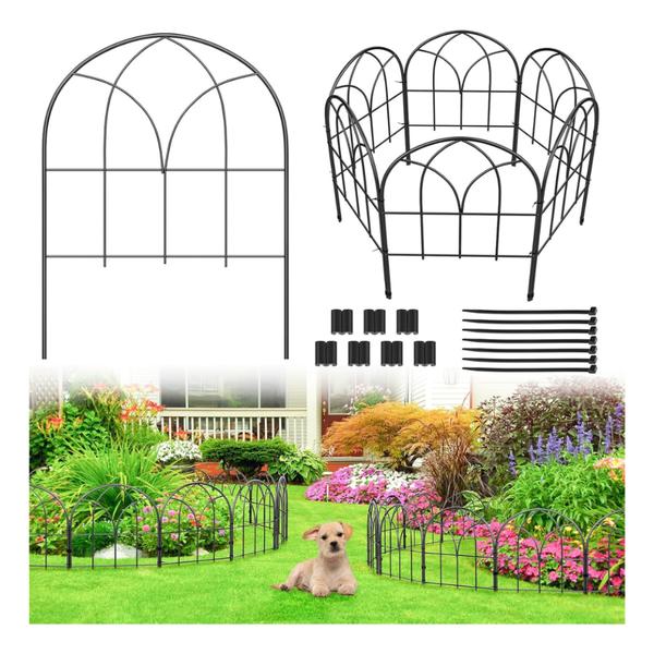 6-Pack 12.55" X 16.53" Youpehom No-Dig Metal Garden Fence Panels