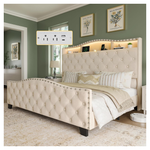 50.9" Upholstered Bed Frame And Headboard (Queen)