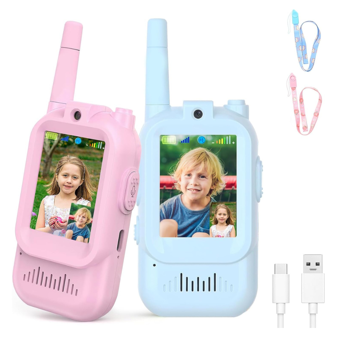 2-Pack Kids Video Walkie Talkies With Video Display