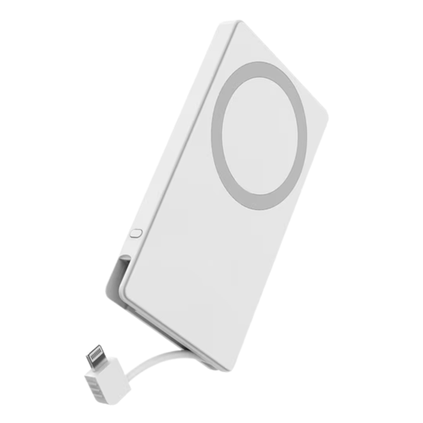 5000 MAh Portable Power Bank With Built In Lightning Cable