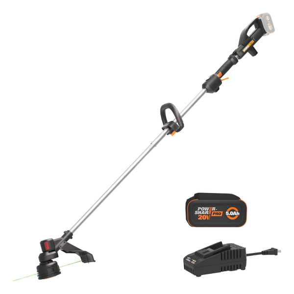 Worx 15" 20V Cordless String Trimmer With 5.0 Ah Battery & Charger