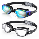 2-Pack Leakproof Anti-Fog Mirrored Swim Glasses With UV Protection