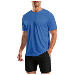 IRUD Men's UPF 50+ SPF Quick-Dry Swim T-Shirts With Rash Guard (Blue)