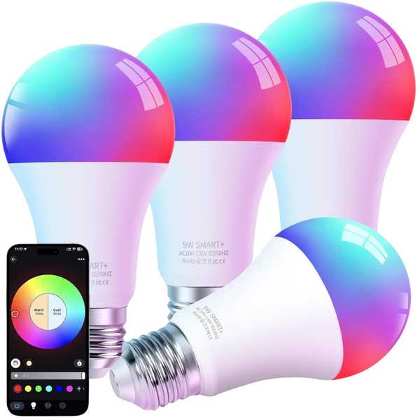 4-Pack All-in-One Smart Bluetooth Color Changing LED Light Bulbs