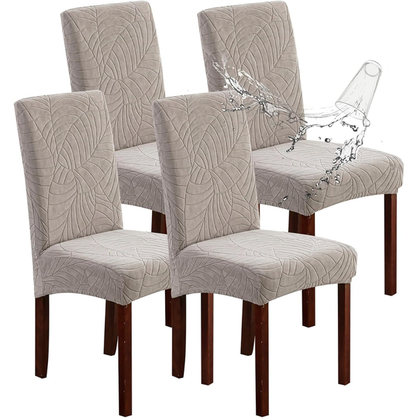 4-Pack Genina Waterproof Stretch Parson Dining Chair Covers