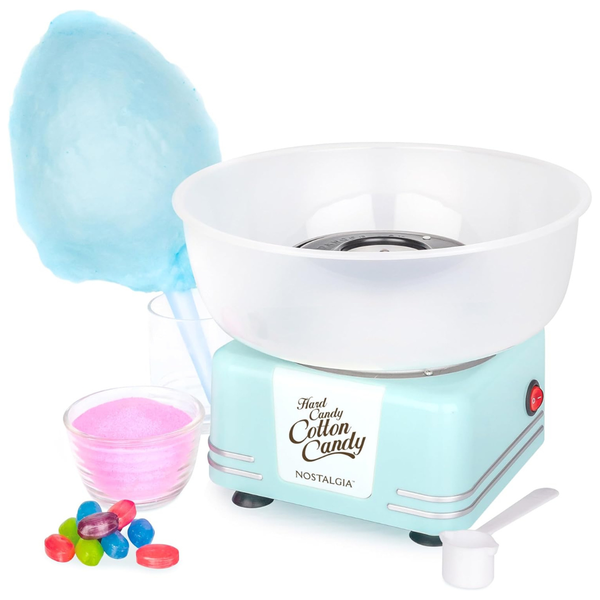 Nostalgia Countertop Cotton Candy Machine W/ 2 Reusable Cones & Scoop