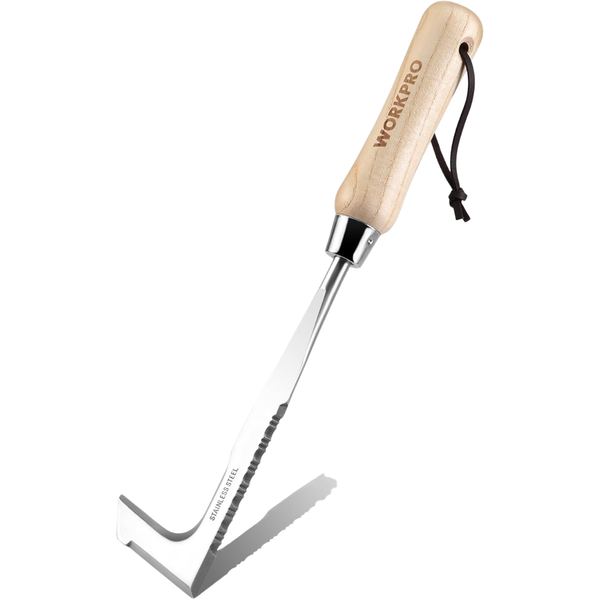 12" Stainless Steel Crevice Weeding Tool With Ash Wooden Handle