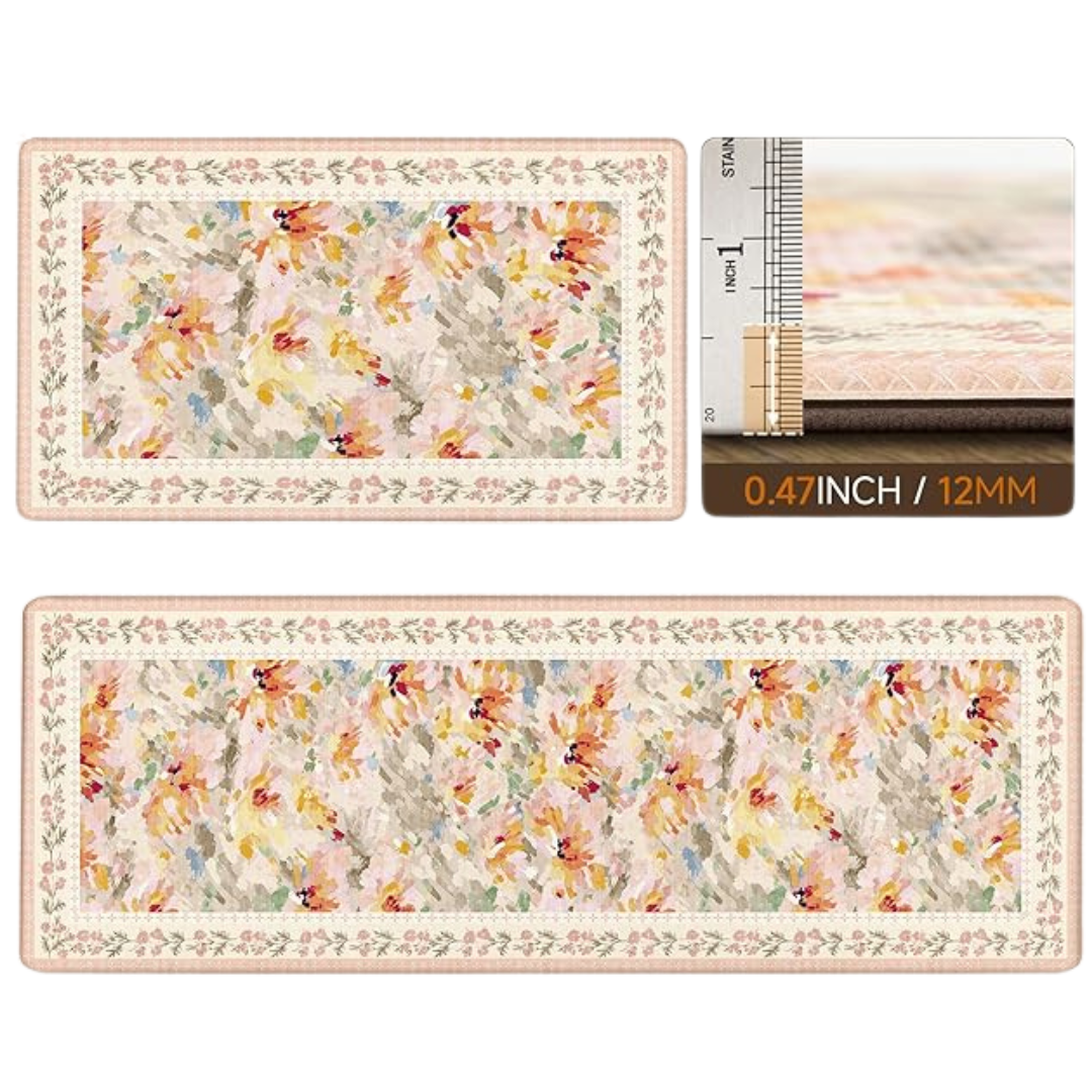 2-Piece Thick Non Slip Cushioned Rugs