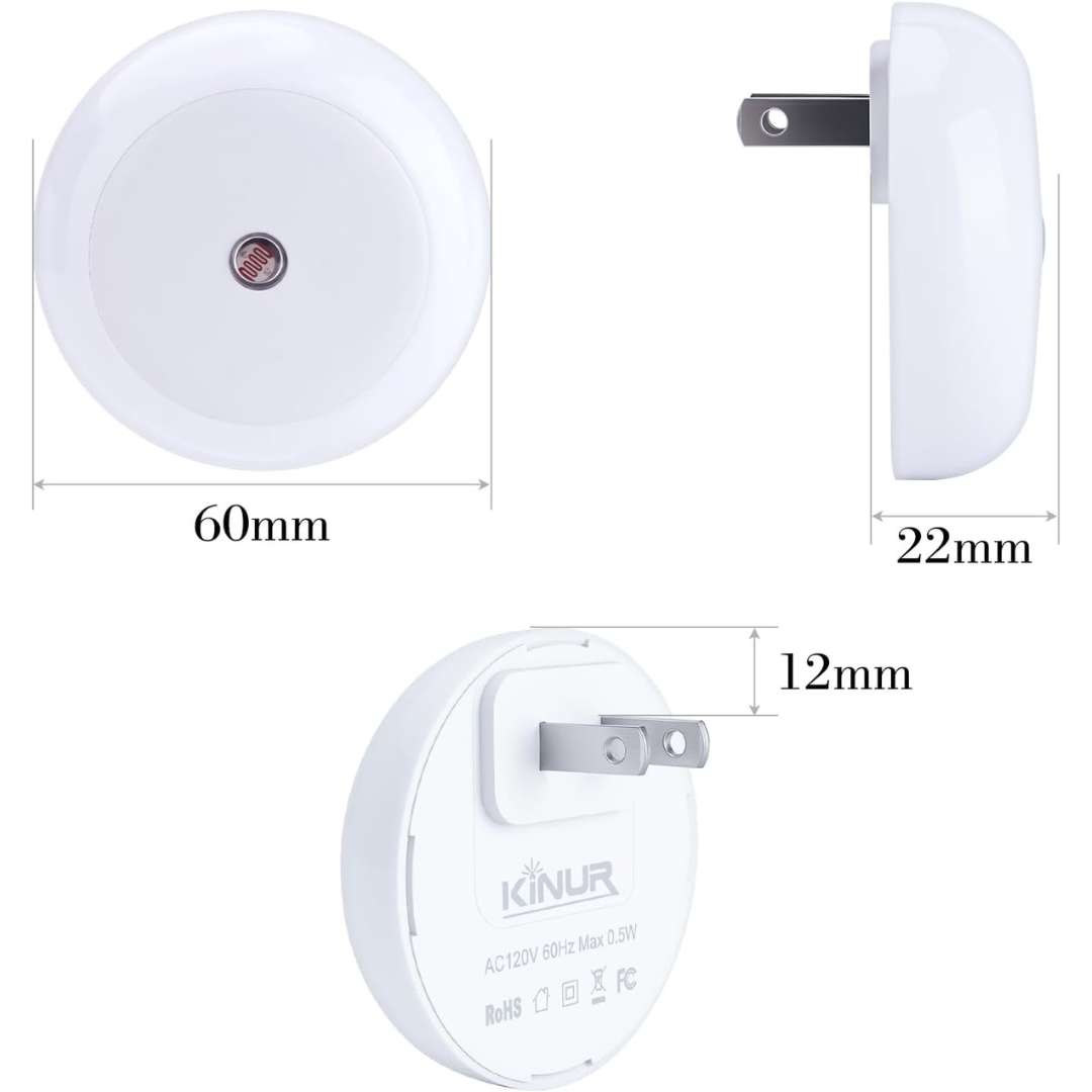 6-Pack Kinur Plug-In LED Night Lights (Various)