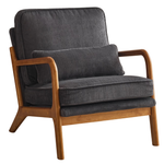 Ktaxon Solid Wood Frame Corduroy Accent Chair w/ Pillow