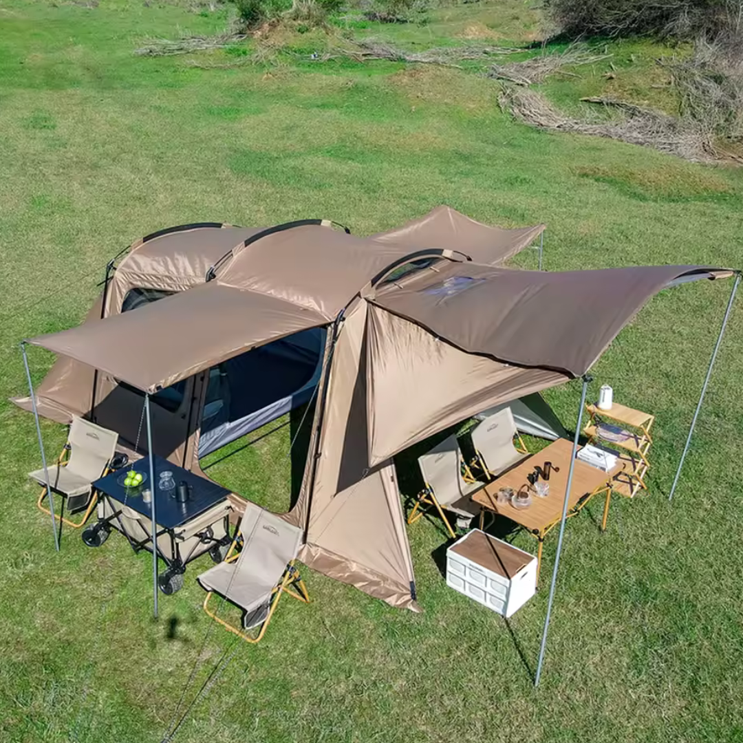 12-Person Double-Layer Waterproof Tunnel Tent
