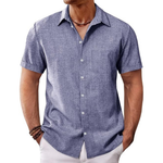 Men's Button Down Short Sleeve Casual Summer Beach Shirt
