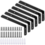 6-Pack Shelf Support Corner Bracket (Black)