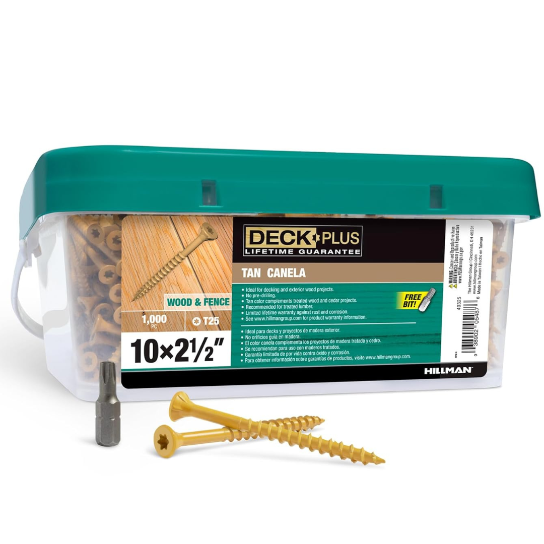 1000-Piece Deck Plus 2-1/2" Epoxy Coated Exterior Wood And Fence Screws