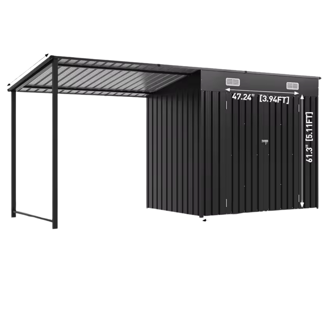 Metal 6x4FT 2-in-1 Storage Shed Gazebo