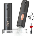 110ml Circle Joy Rechargeable Electric Salt & Pepper Grinder Set W/ Base