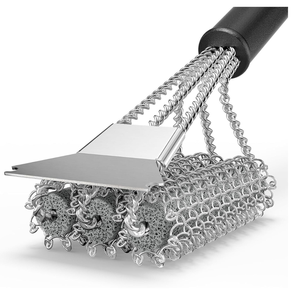 Bristle Free Grill Brush And Scraper (Stainless Steel)