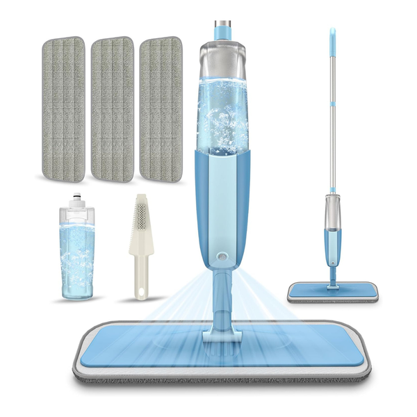 Hardwood Floor Mop With Spray & 3 Washable Pads
