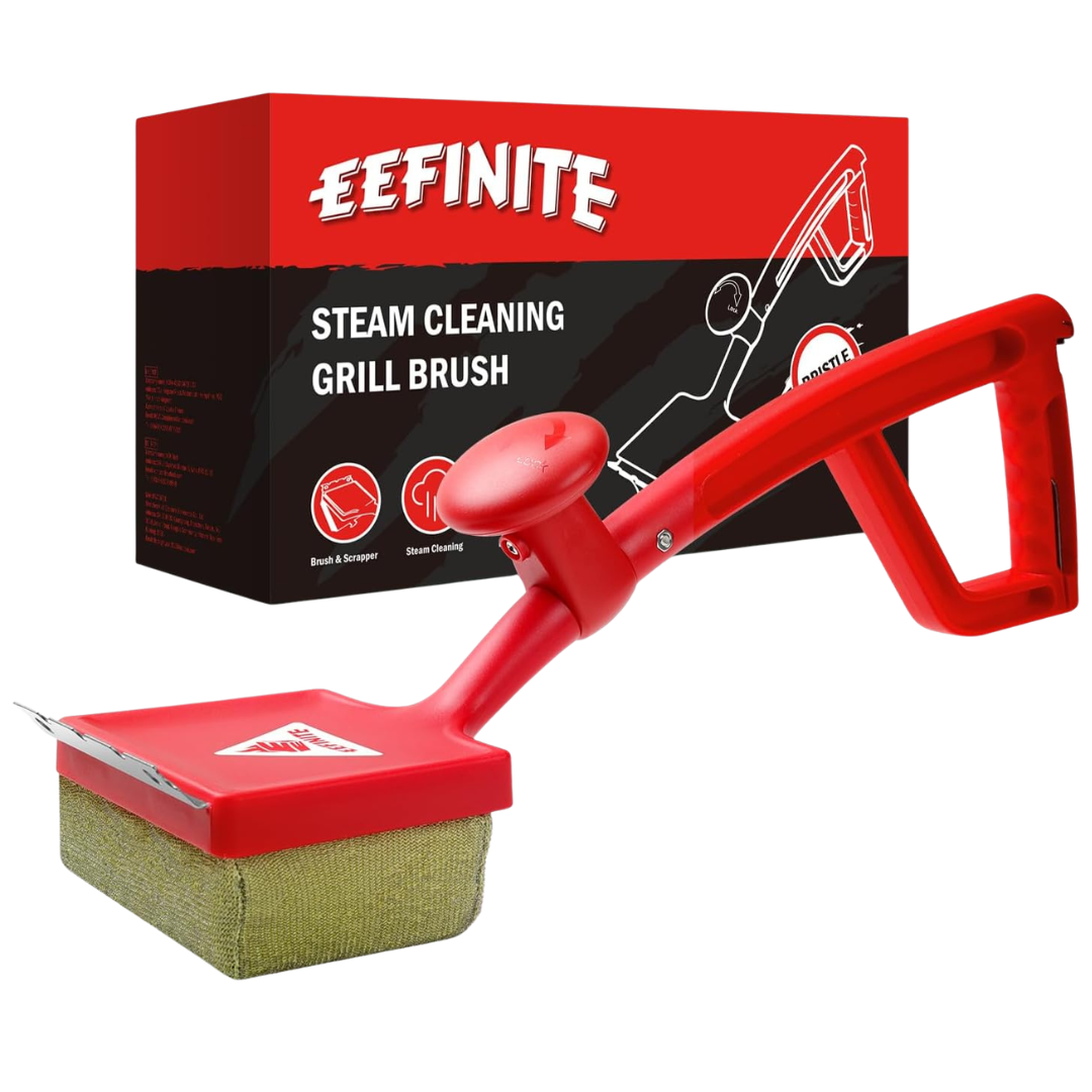 Eefinite Bristle-Free Steam Grill Brush With Scraper