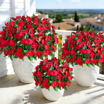 Livole Artificial Impatiens Red Flowers (3 Bundles)