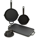 4-Piece Pre-Seasoned Cast Iron Skillet Cookware Set