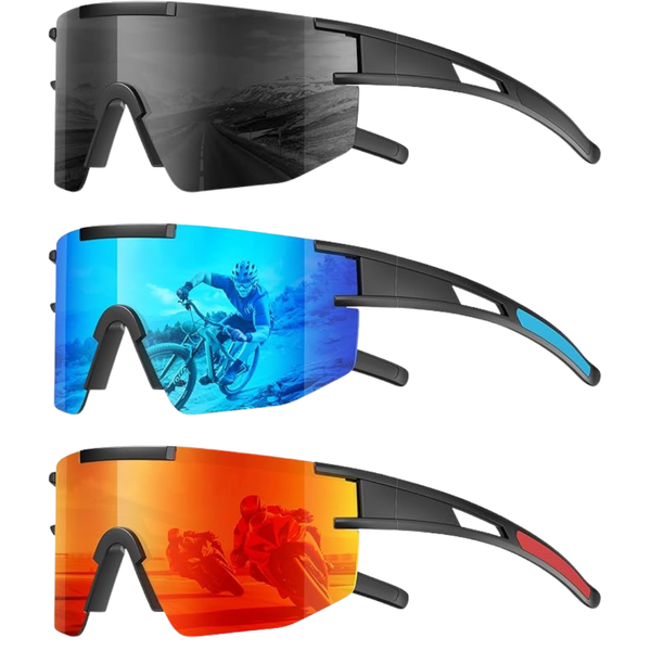 3-Pack Men's UV400 Polarized Sports Sunglasses (Various)
