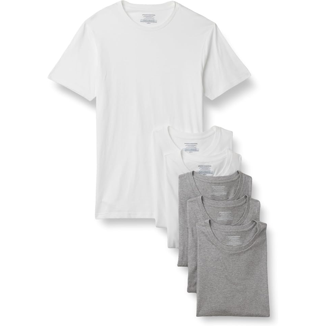 6-Pack Amazon Essentials Men's Crew Neck T-Shirts