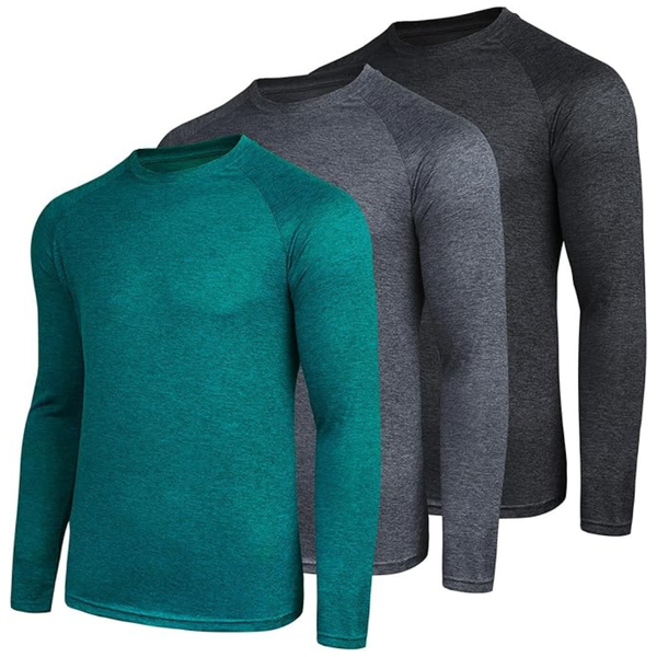 3-Pack Moisture Wicking Quick Dry UPF SPF Sun Protection Workout T-Shirts