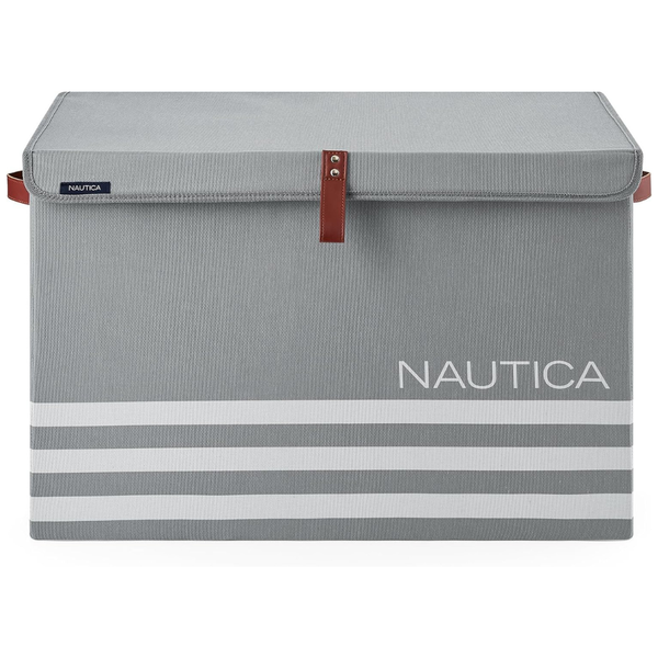 Nautica Large Foldable Laundry Basket with Lid ( 2 Colors)