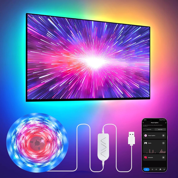 9.84FT LED Backlight Strip Behind TV with Music Sync