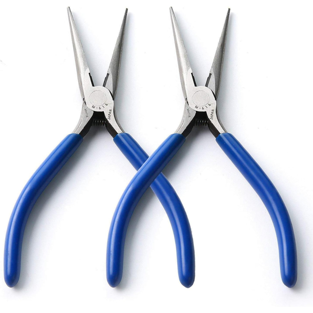 2-Pack Long Nose Pliers with Wire Cutter
